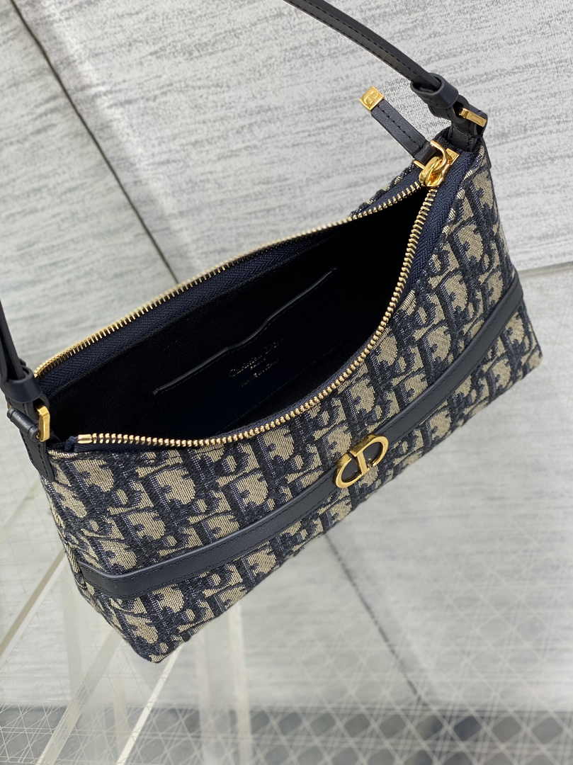Miss Caro Mini Hobo Shoulder Bag S5232 Blue Dior Oblique Jacquard - Default Title - View 9