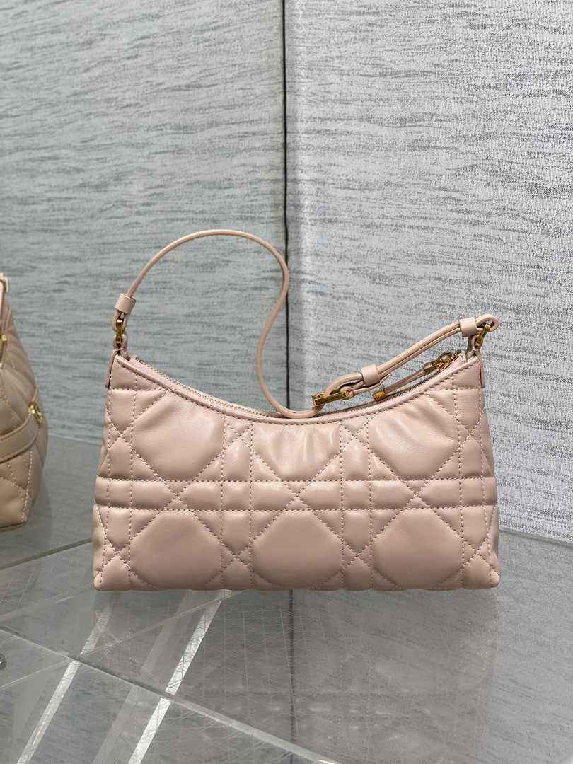 Miss Caro Mini Hobo Shoulder Bag S5232 Powder Pink Macrocannage Lambskin - Default Title - View 3