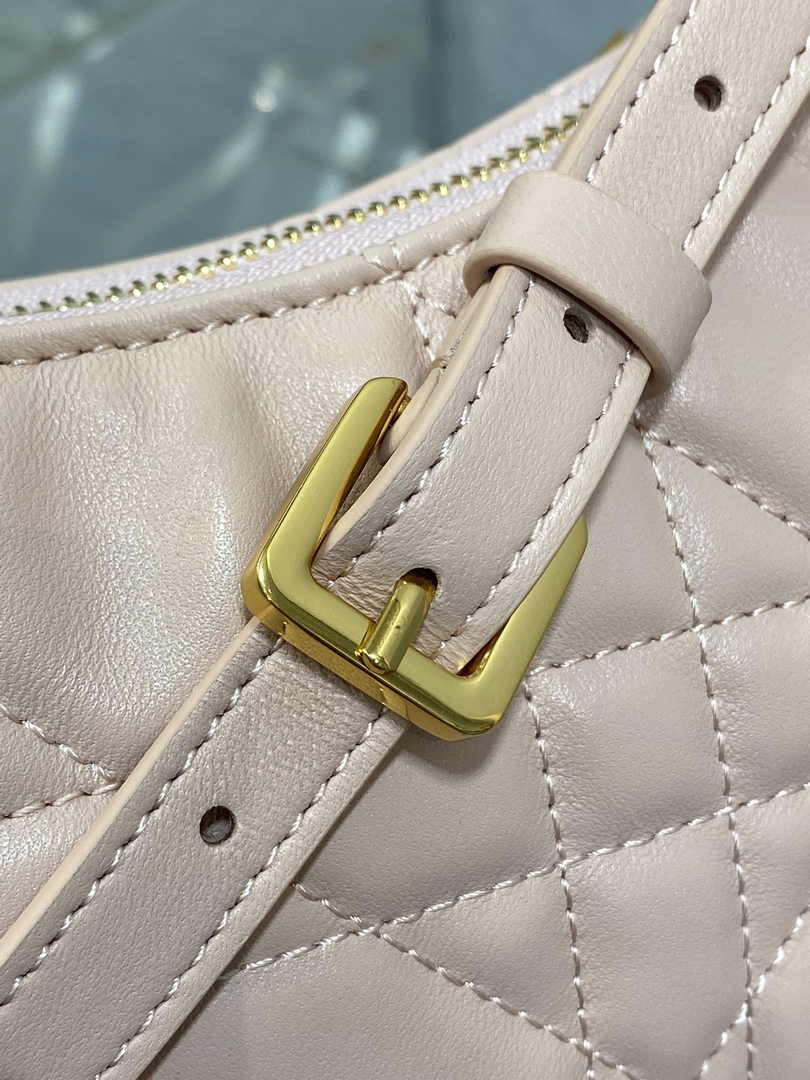 Miss Caro Mini Hobo Shoulder Bag S5232 Powder Pink Macrocannage Lambskin - Default Title - View 7