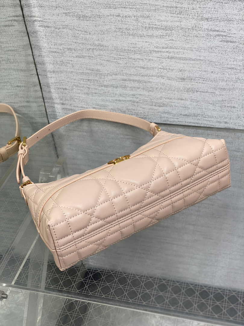 Miss Caro Mini Hobo Shoulder Bag S5232 Powder Pink Macrocannage Lambskin - Default Title - View 8
