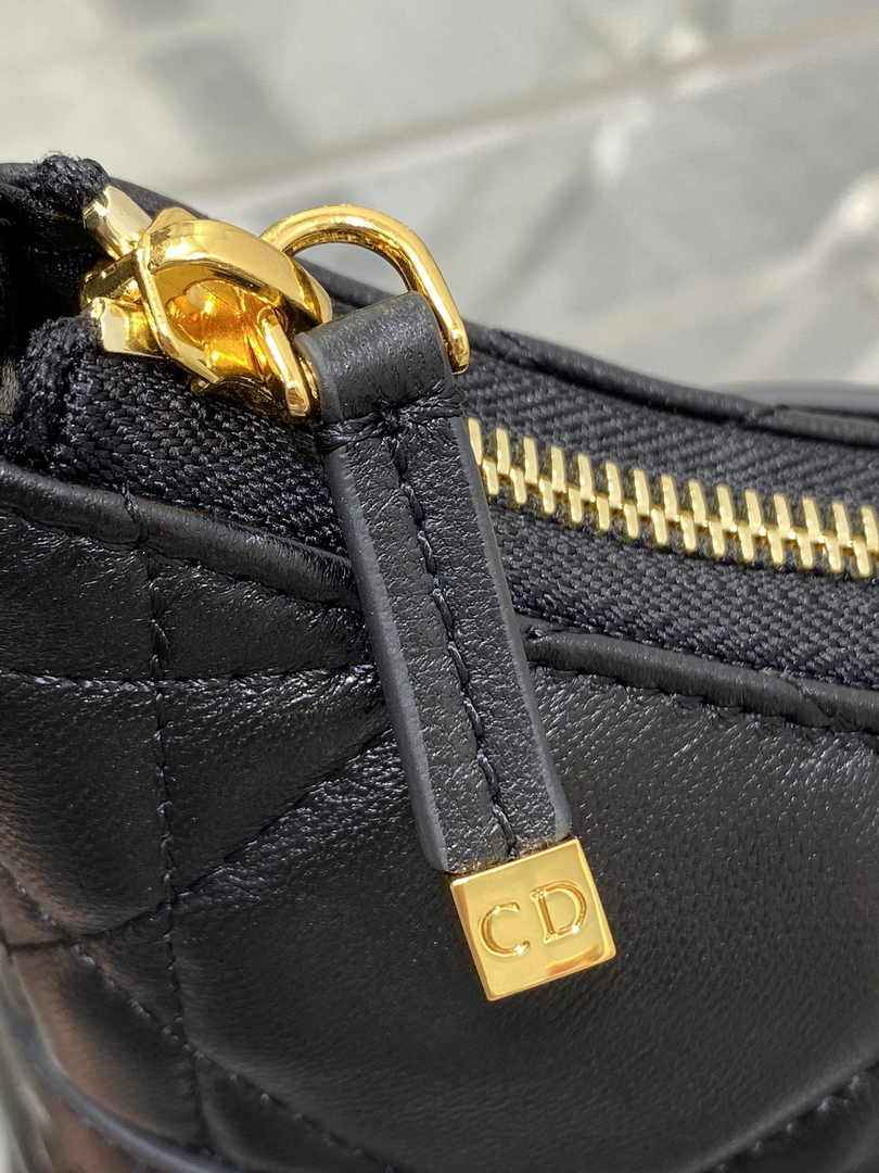 Miss Caro Mini Hobo Shoulder Bag S5232 Black Macrocannage Lambskin - Default Title - View 4