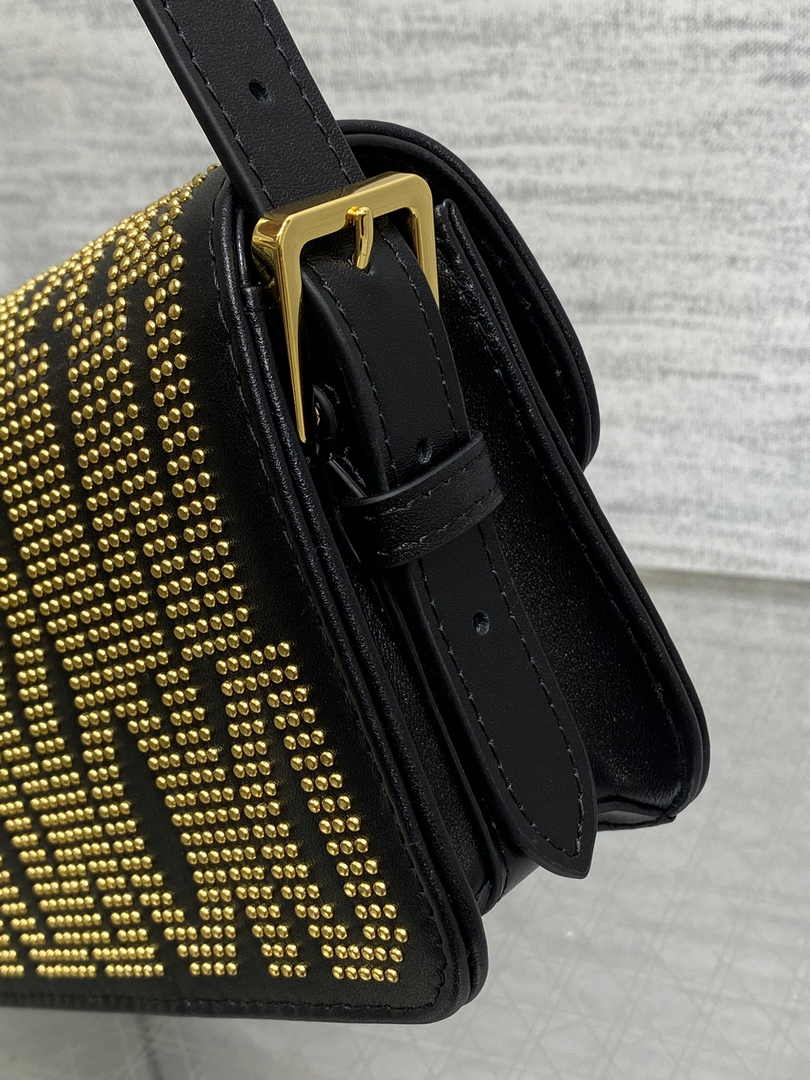 Miss Dior Flap Bag M2610 Black Miss Dior Allover Calfskin with Gold-Finish Studs - Default Title - View 7