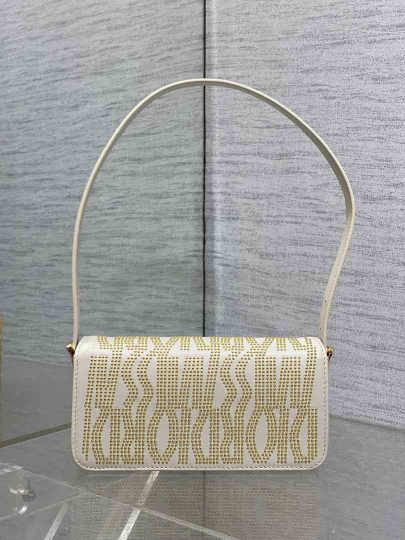 Miss Dior Flap Bag M2610 Beige Miss Dior Allover Calfskin with Gold-Finish Studs - Default Title - View 3