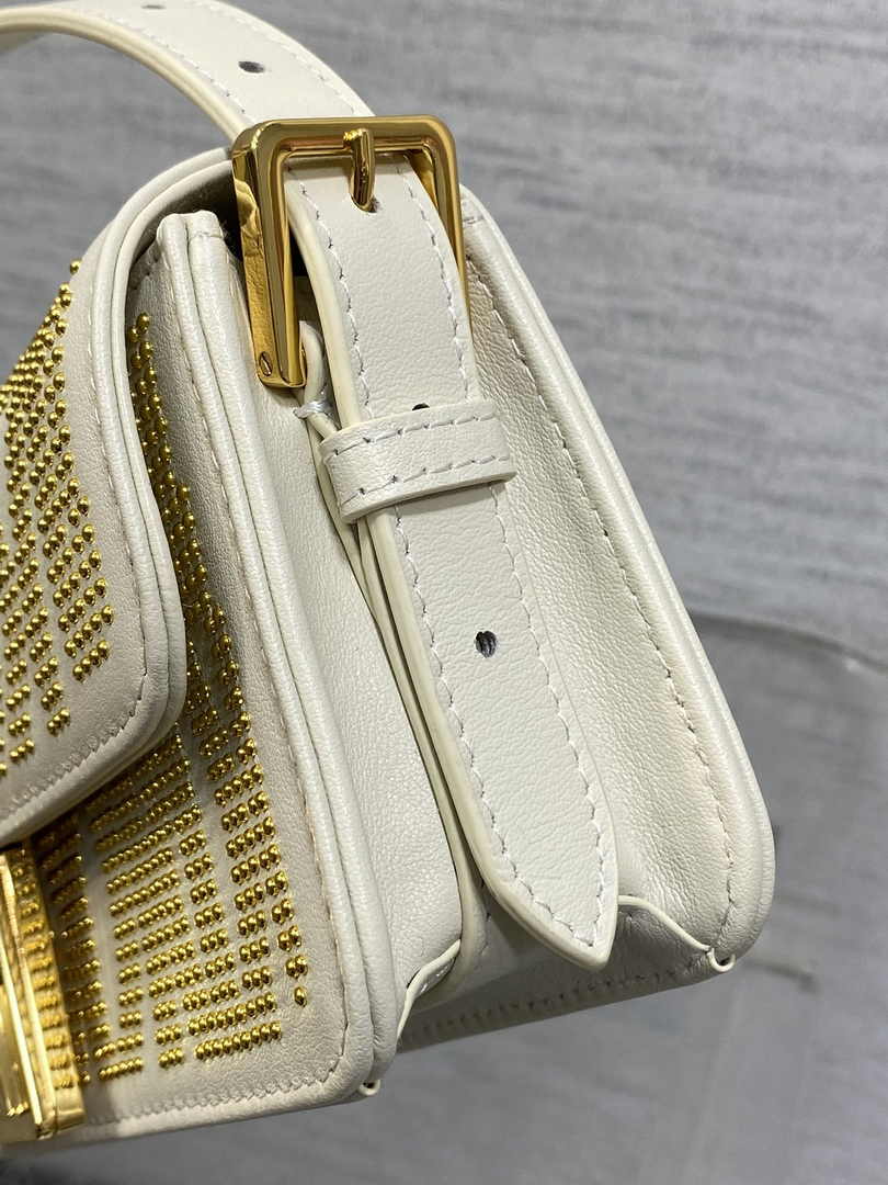Miss Dior Flap Bag M2610 Beige Miss Dior Allover Calfskin with Gold-Finish Studs - Default Title - View 5