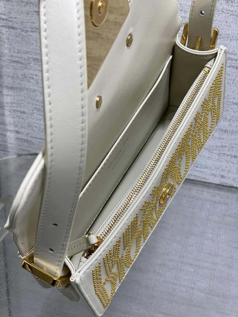 Miss Dior Flap Bag M2610 Beige Miss Dior Allover Calfskin with Gold-Finish Studs - Default Title - View 7