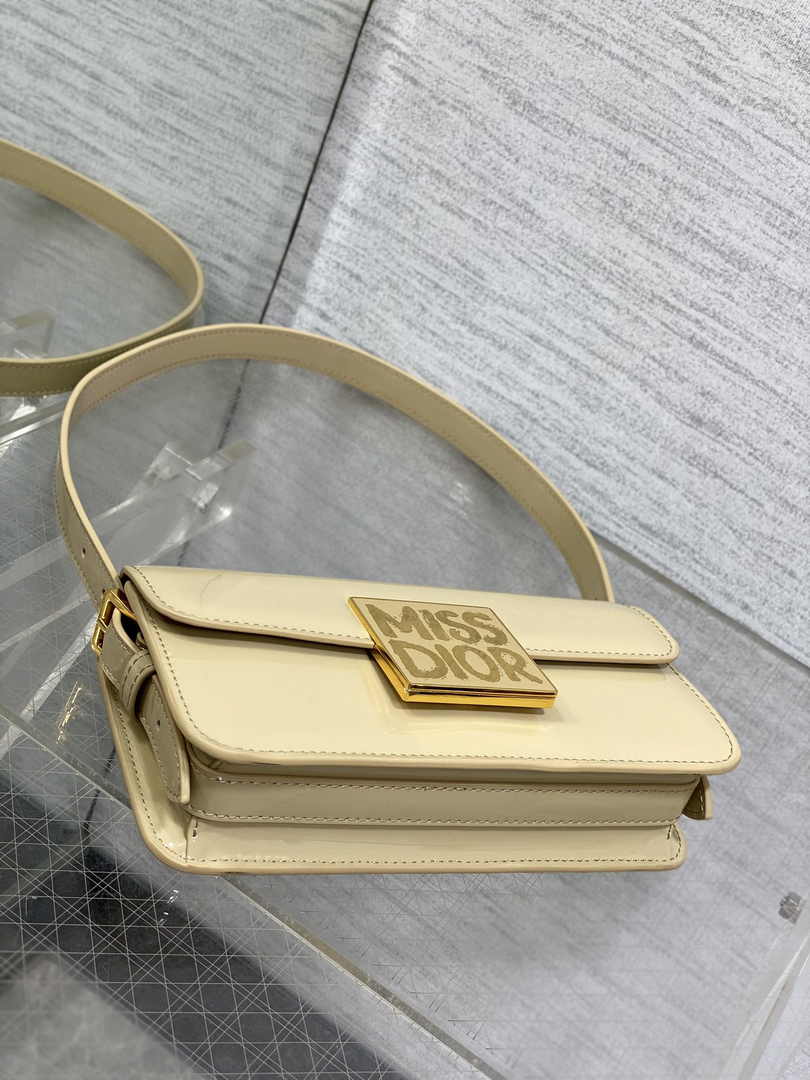Miss Dior Flap Bag M2610 Apricot Patent Calfskin - Default Title - View 8