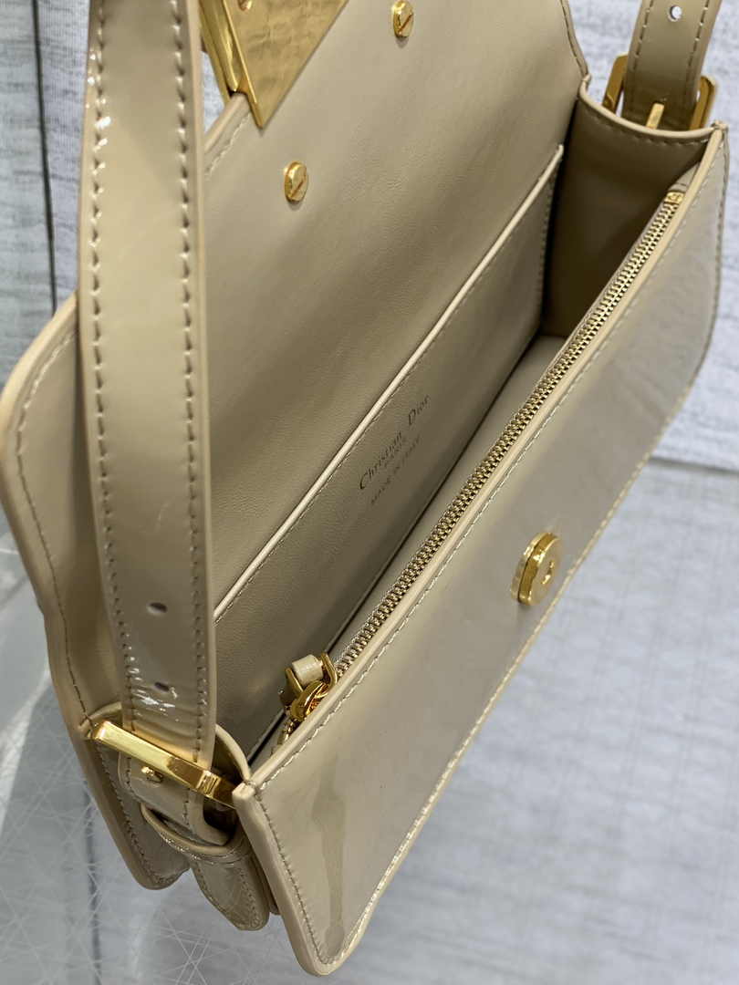 Miss Dior Flap Bag M2610 Apricot Patent Calfskin - Default Title - View 9