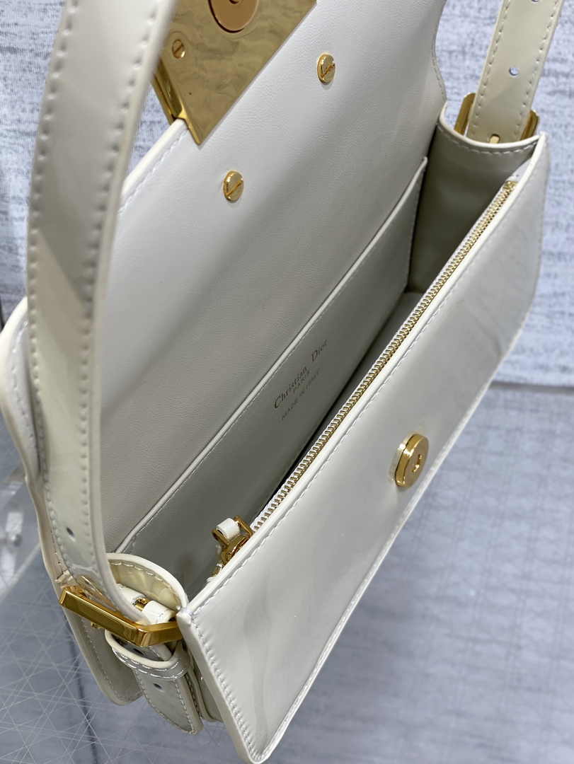 Miss Dior Flap Bag M2610 Beige Patent Calfskin - Default Title - View 9