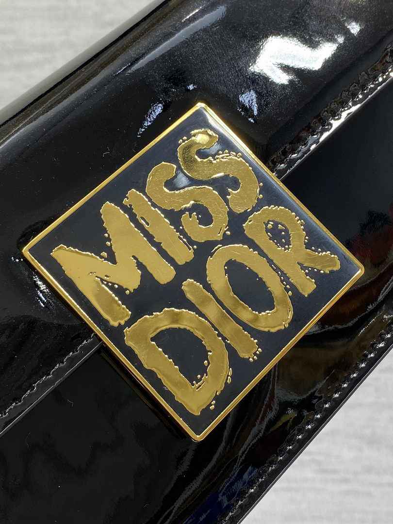 Miss Dior Flap Bag M2610 Black Patent Calfskin - Default Title - View 4