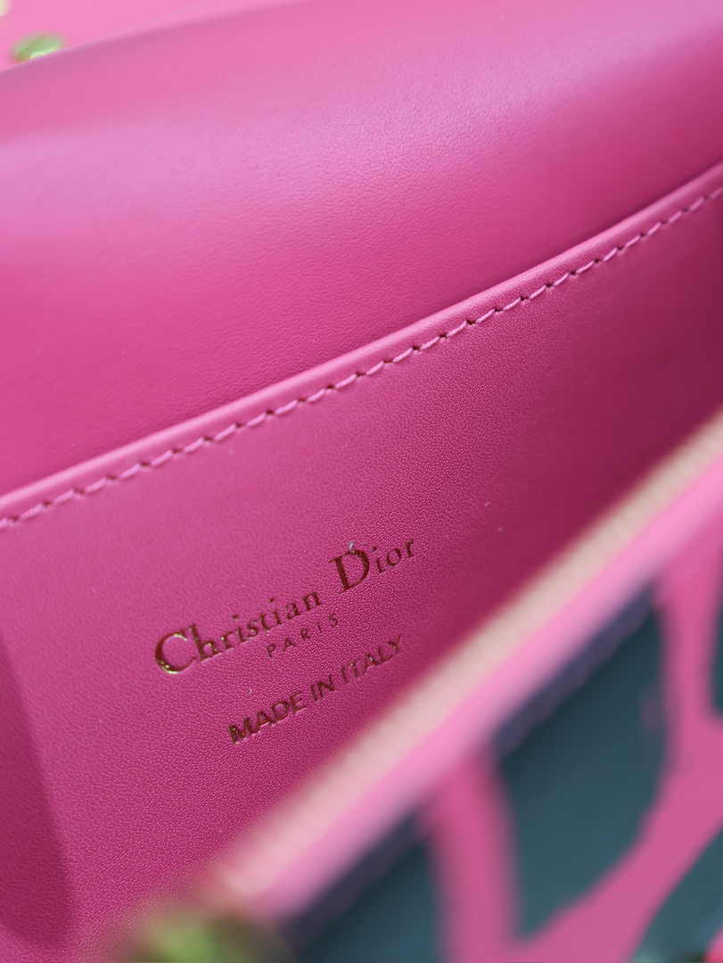 Miss Dior Flap Bag M2610 Fuchsia and Black Miss Dior Graffiti Printed Calfskin - Default Title - View 8