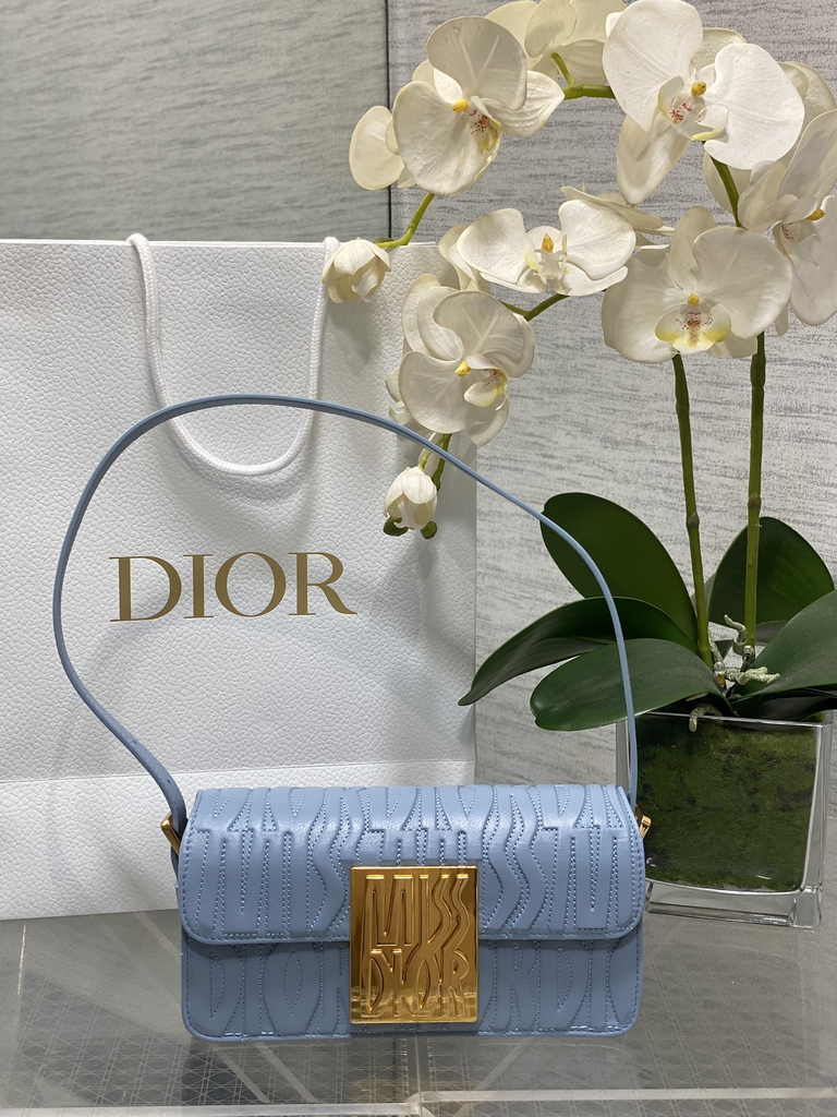 Miss Dior Flap Bag M2610 Blue Quilted Miss Dior Allover Calfskin - Default Title - View 1