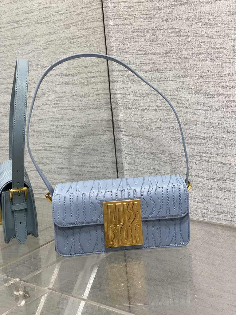 Miss Dior Flap Bag M2610 Blue Quilted Miss Dior Allover Calfskin - Default Title - View 2