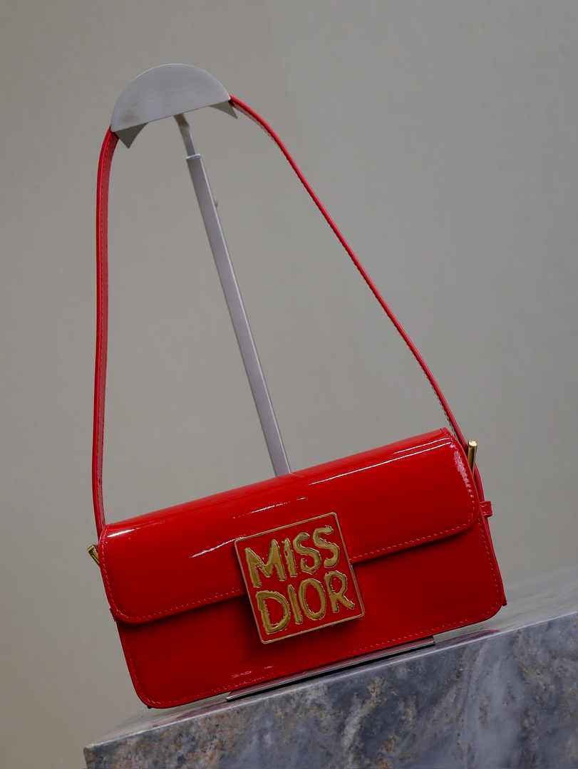 Miss Dior Flap Bag M2610 Red Patent Calfskin - Default Title - View 2