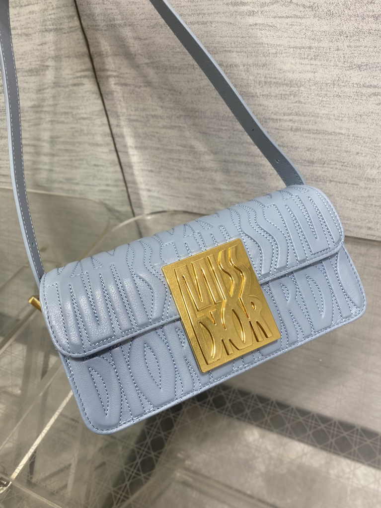 Miss Dior Flap Bag M2610 Blue Quilted Miss Dior Allover Calfskin - Default Title - View 9