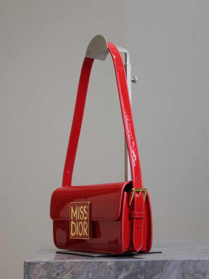 Miss Dior Flap Bag M2610 Red Patent Calfskin - Default Title - View 5