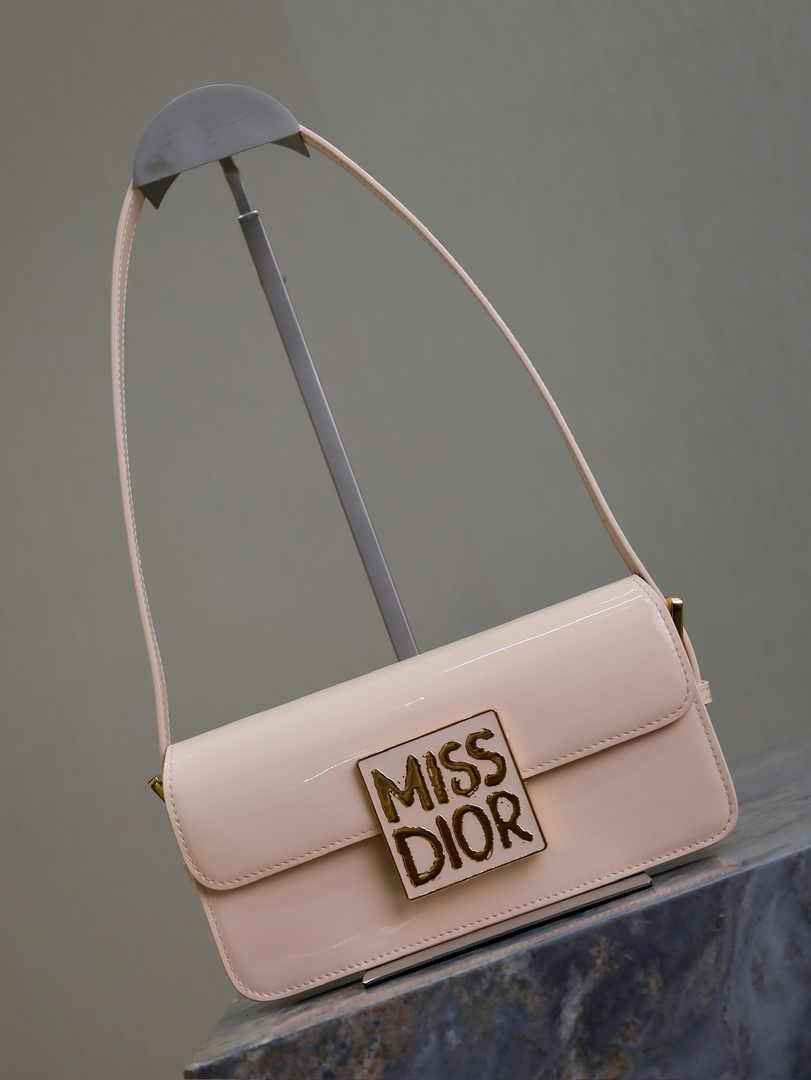 Miss Dior Flap Bag M2610 Powder Pink Patent Calfskin - Default Title - View 2