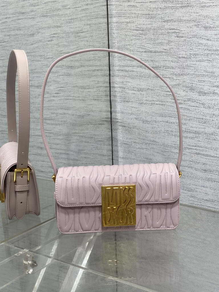 Miss Dior Flap Bag M2610 Pink Quilted Miss Dior Allover Calfskin - Default Title - View 2