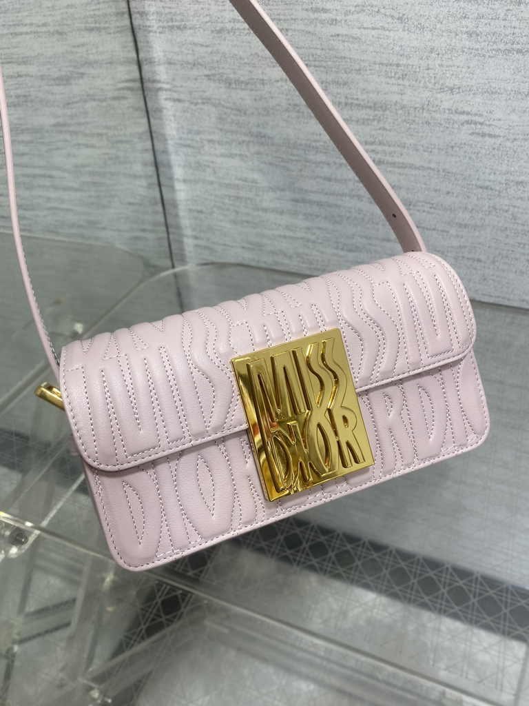Miss Dior Flap Bag M2610 Pink Quilted Miss Dior Allover Calfskin - Default Title - View 3