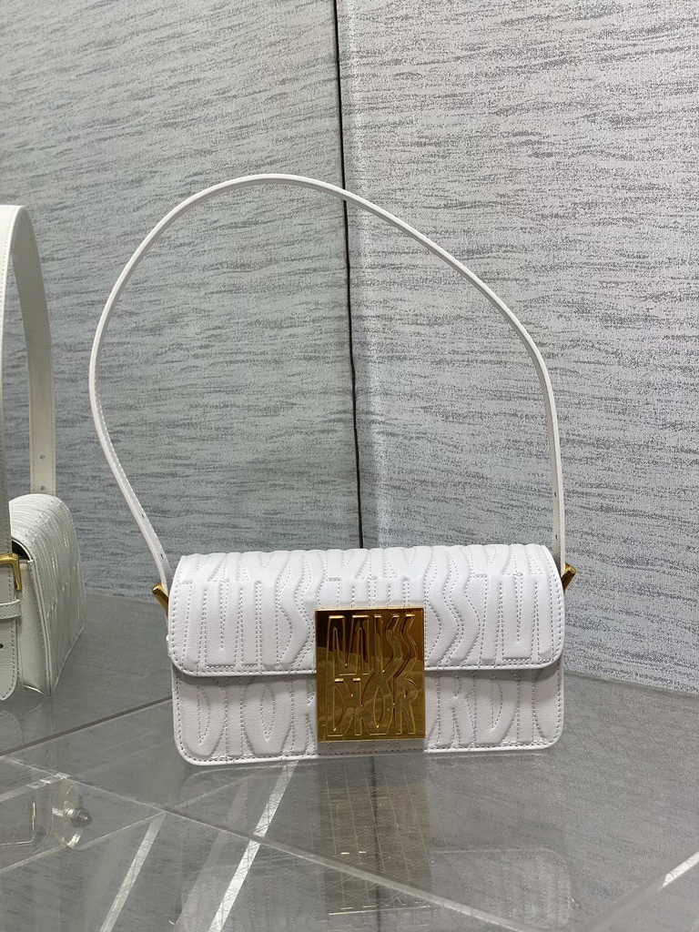 Miss Dior Flap Bag M2610 White Quilted Miss Dior Allover Calfskin - Default Title - View 2