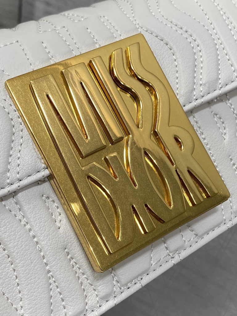 Miss Dior Flap Bag M2610 White Quilted Miss Dior Allover Calfskin - Default Title - View 4