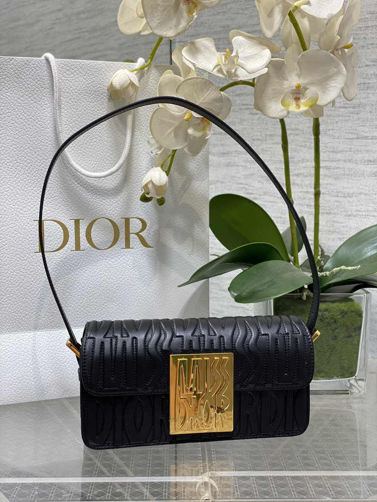 Miss Dior Flap Bag M2610 Black Quilted Miss Dior Allover Calfskin - Default Title - View 1