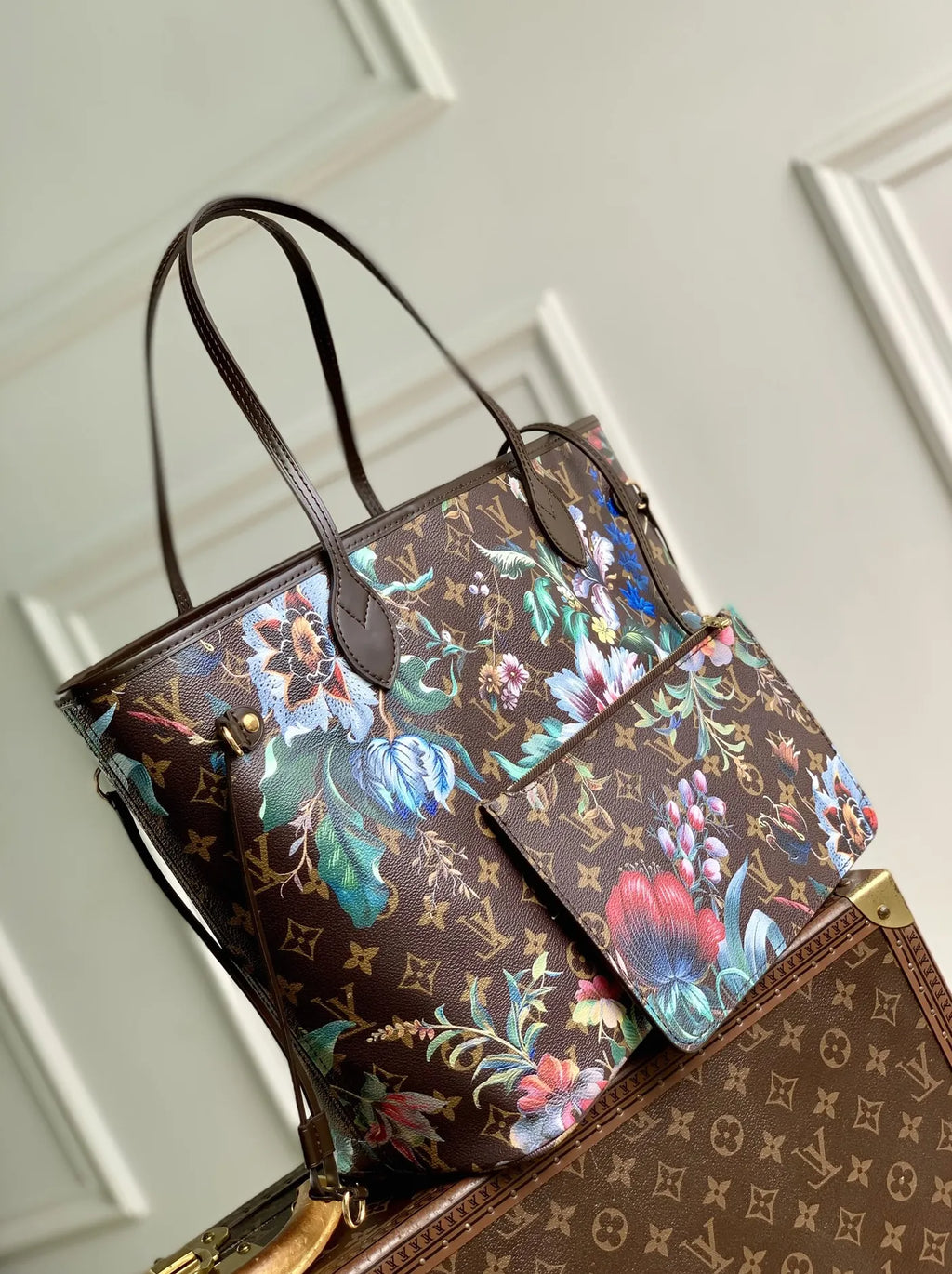 Louis Vuitton Neverfull MM Bag, M28918 Monogram Ebene Coated canvas