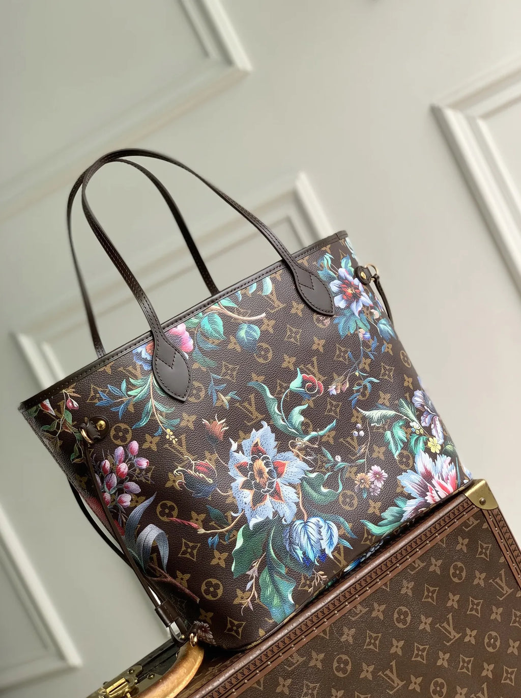 Louis Vuitton Neverfull MM Bag, M28918 Monogram Ebene Coated canvas