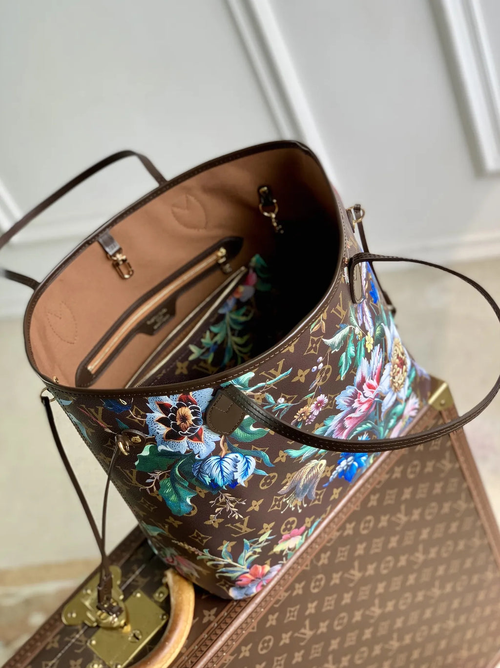 Louis Vuitton Neverfull MM Bag, M28918 Monogram Ebene Coated canvas