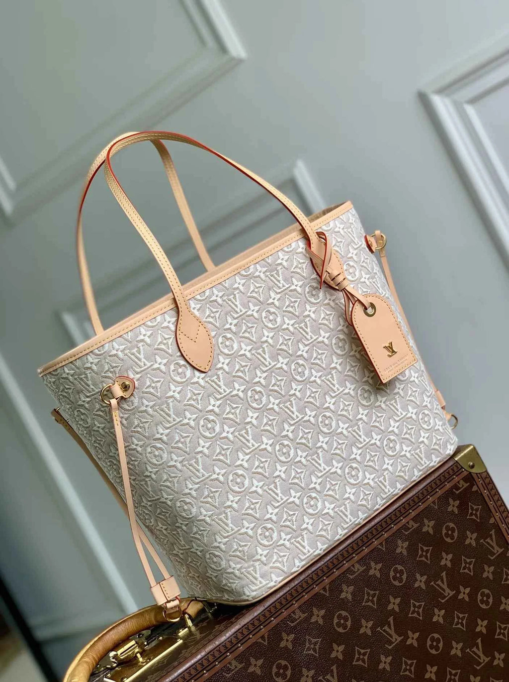 Louis Vuitton Neverfull MM Bag, M2A381 Monogram Emblème Peuplier