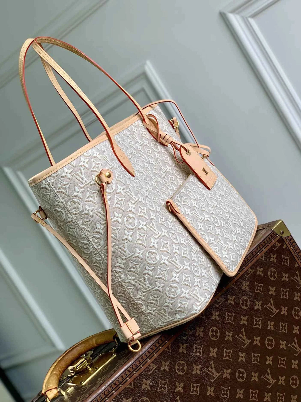 Louis Vuitton Neverfull MM Bag, M2A381 Monogram Emblème Peuplier