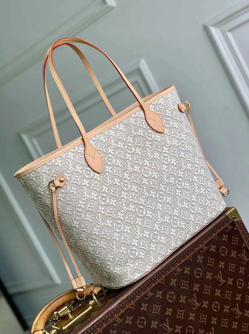 Louis Vuitton Neverfull MM Bag, M2A381 Monogram Emblème Peuplier
