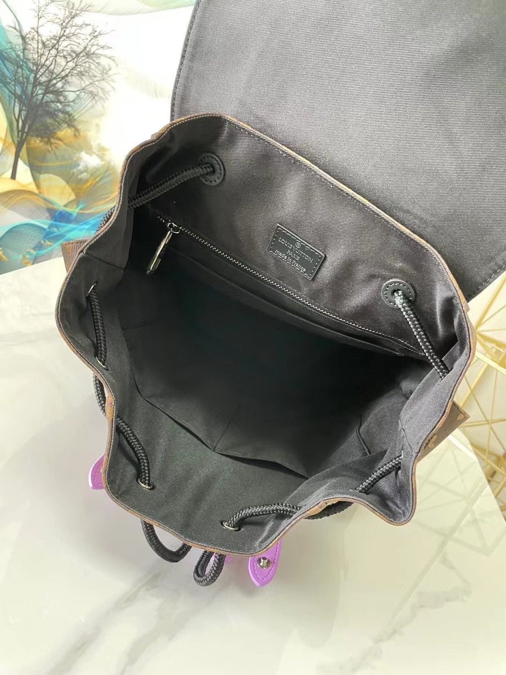 Louis Vuitton M46272 Christopher Backpack MM Monogram Canvas Purple