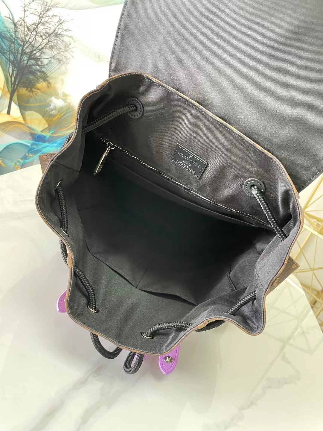 Louis Vuitton M46272 Christopher Backpack MM Monogram Canvas Purple