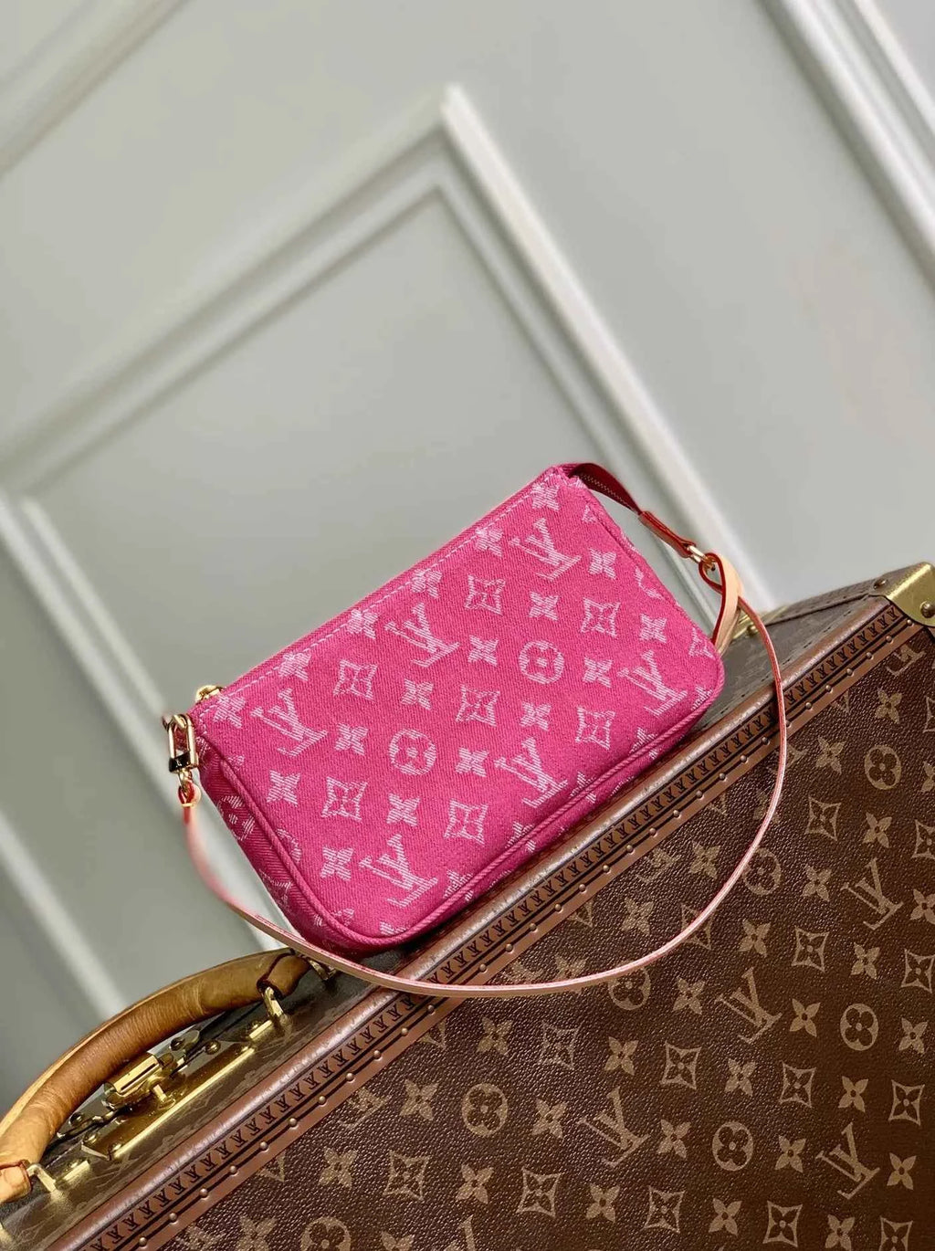 Louis Vuitton Pochette Accessoire Cargo Bag M27602 Plum Denim
