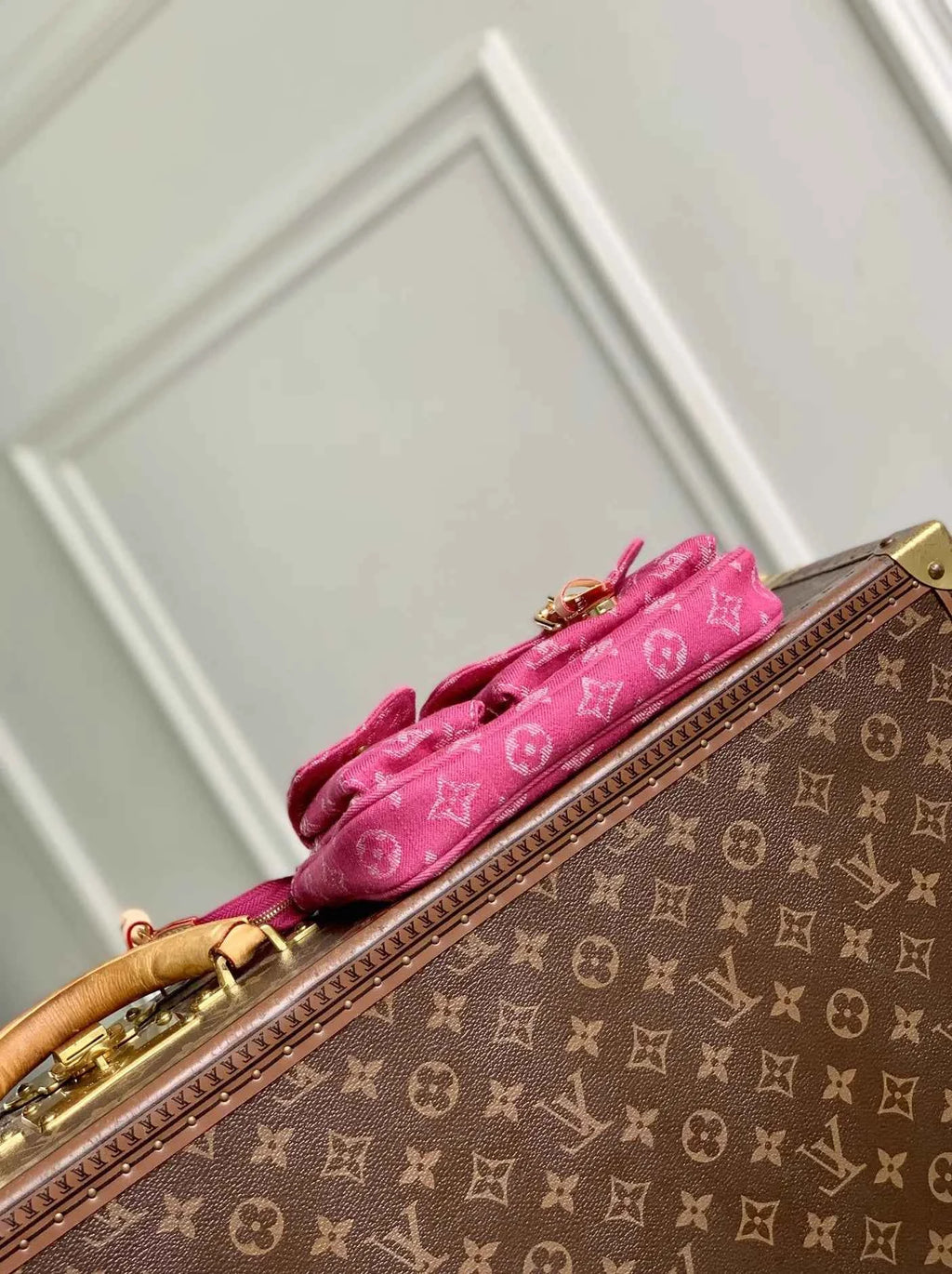 Louis Vuitton Pochette Accessoire Cargo Bag M27602 Plum Denim