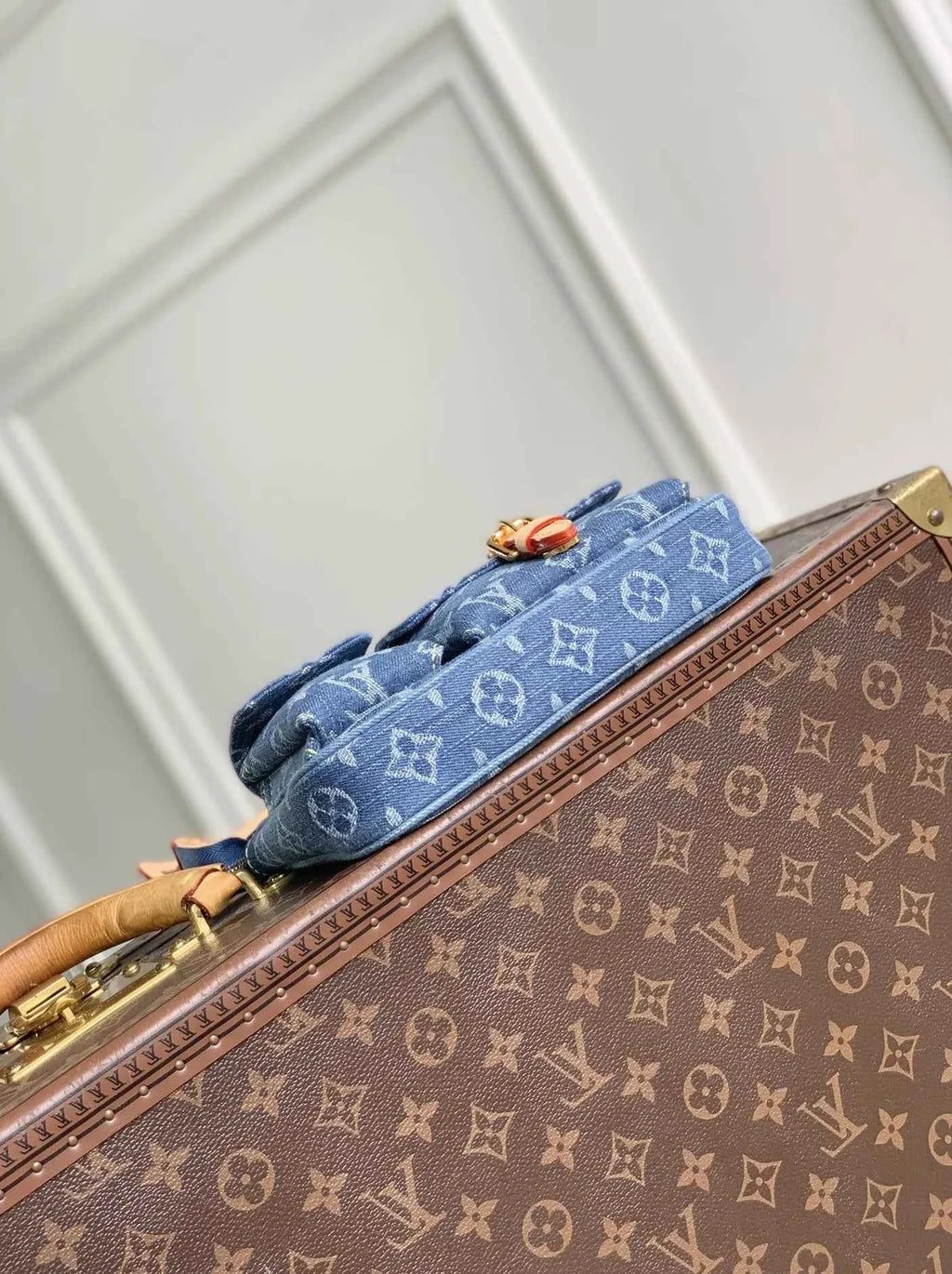 Louis Vuitton Pochette Accessoire Cargo Bag M27602 Blue Denim