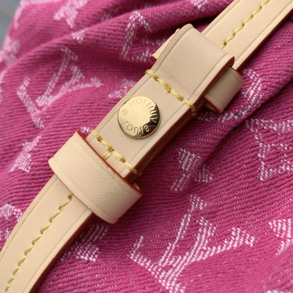 Louis Vuitton Pochette Valley Bag M28327 Monogram Fuchsia Denim
