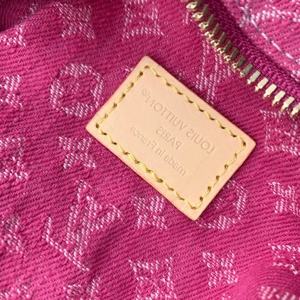Louis Vuitton Pochette Valley Bag M28327 Monogram Fuchsia Denim