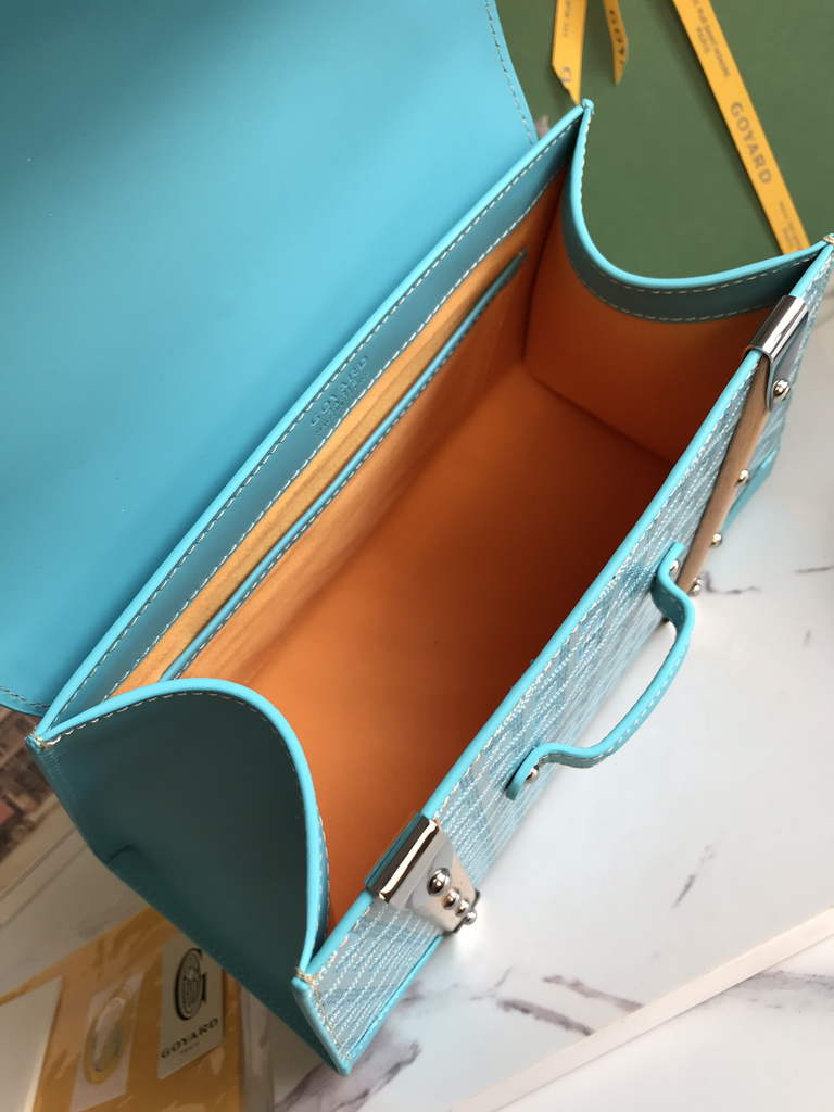 Goyard Saïgon PM Tote Bag GY020280 Light Blue Leather