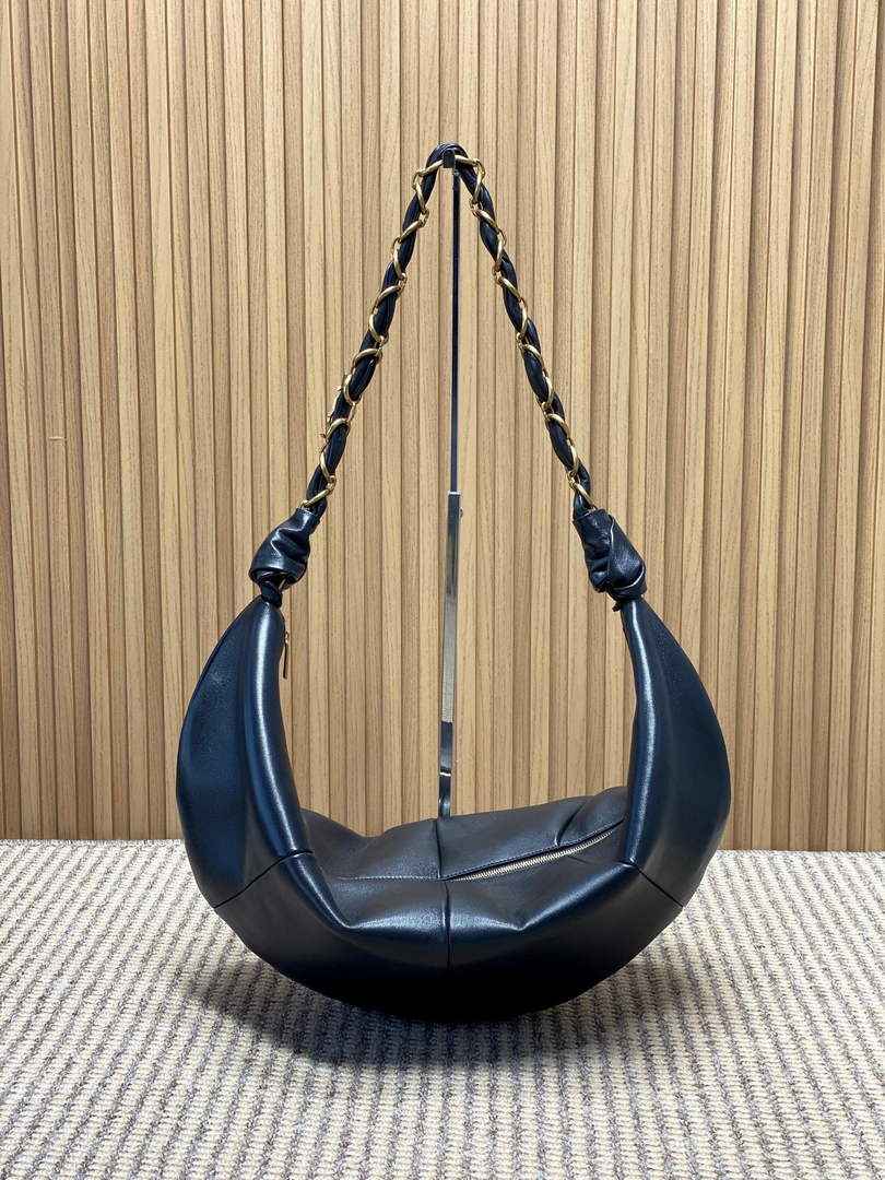 Saint Laurent 862210 YSL AMALIA hobo in lambskin Black