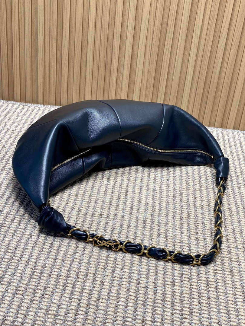 Saint Laurent 862210 YSL AMALIA hobo in lambskin Black
