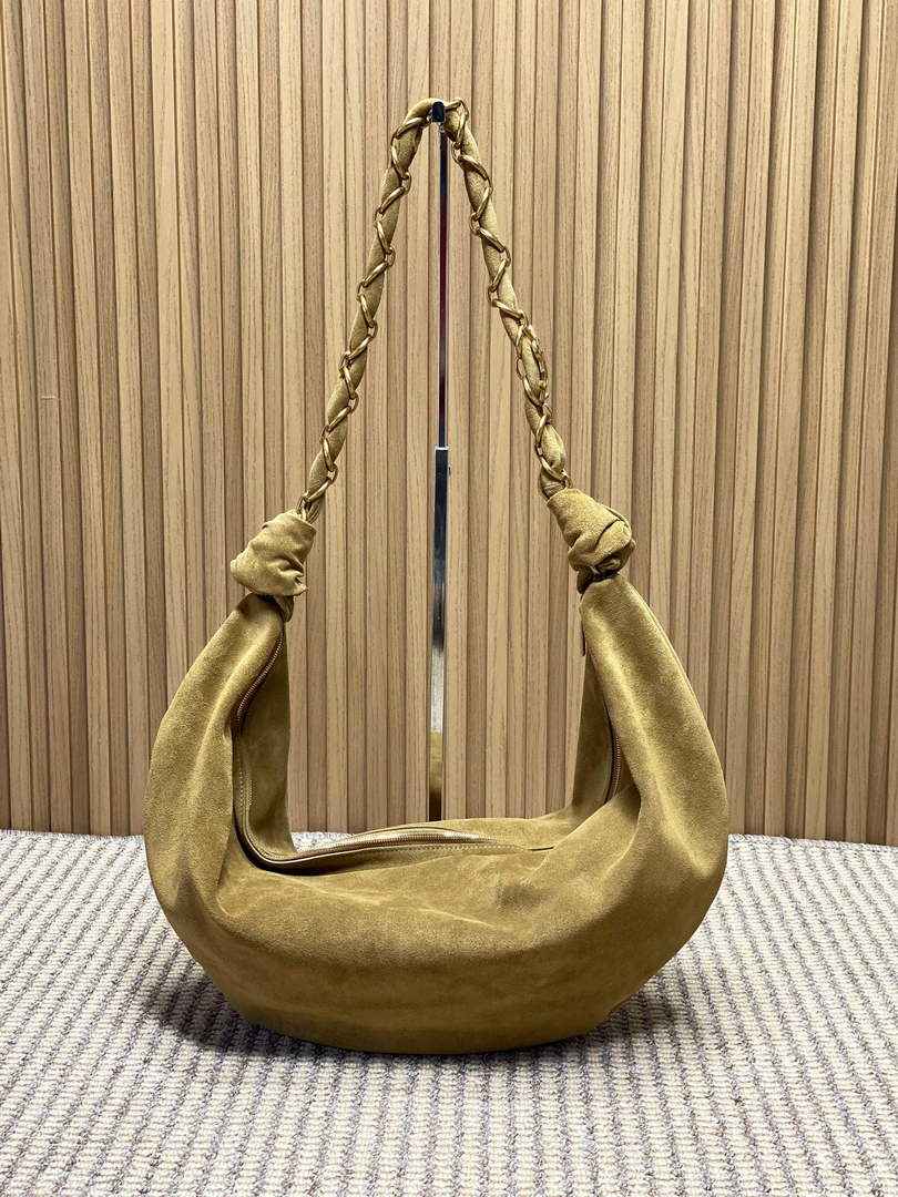 Saint Laurent 862210 YSL AMALIA hobo in Suede Tan