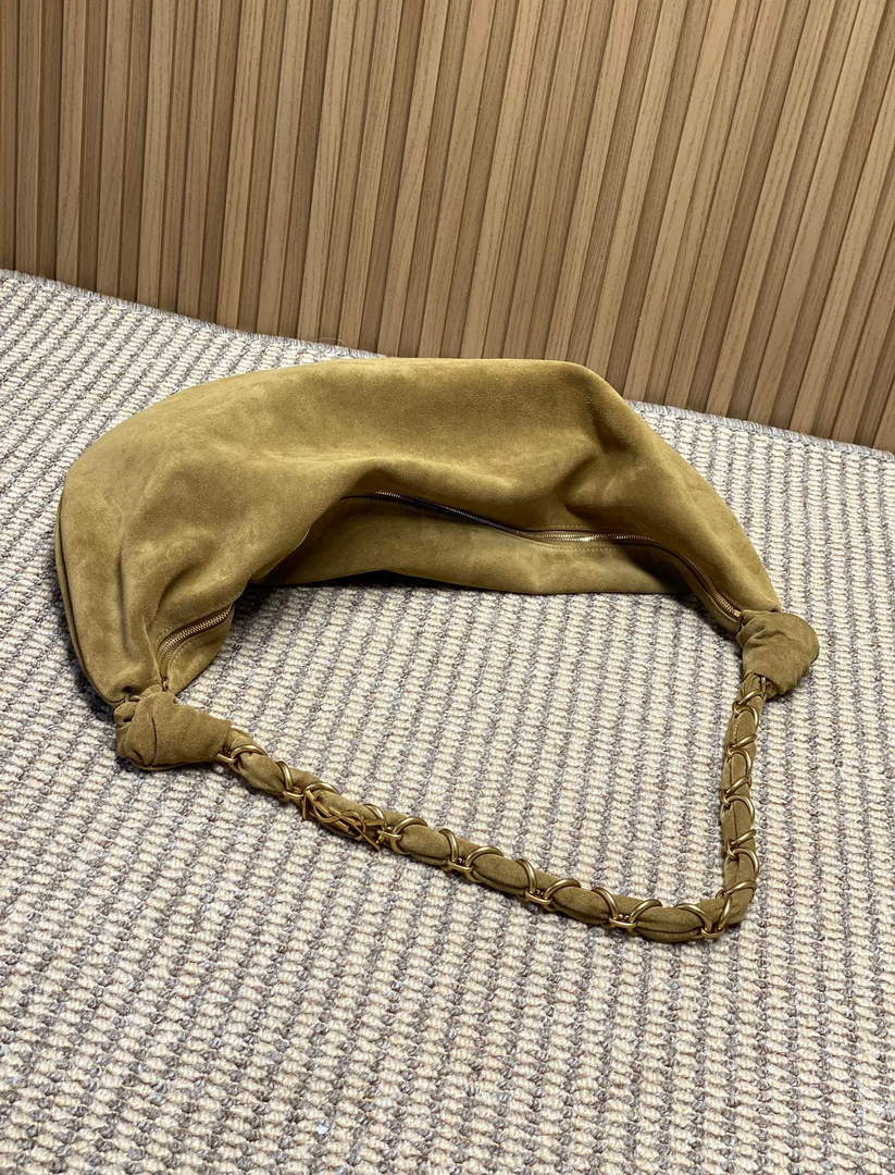 Saint Laurent 862210 YSL AMALIA hobo in Suede Tan