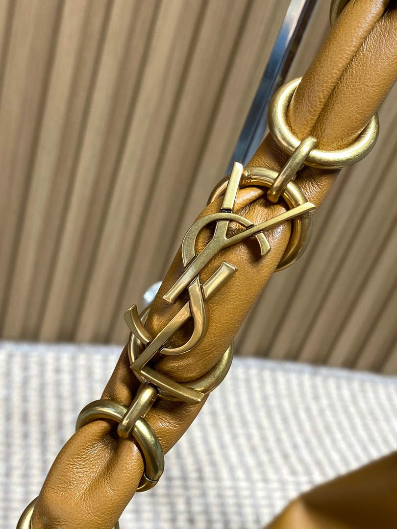 Saint Laurent 862210 YSL AMALIA hobo in lambskin Brown