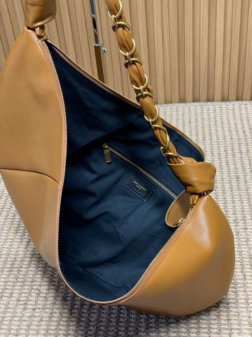 Saint Laurent 862210 YSL AMALIA hobo in lambskin Brown