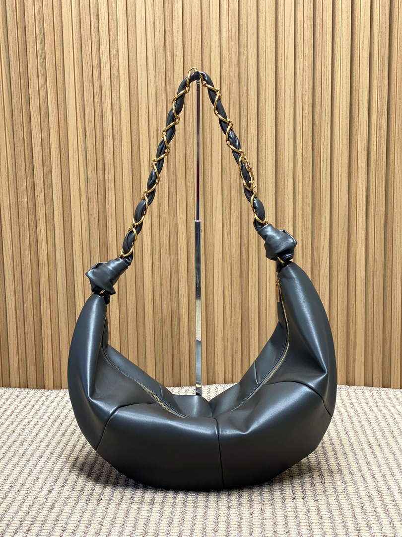 Saint Laurent 862210 YSL AMALIA hobo in lambskin Gray