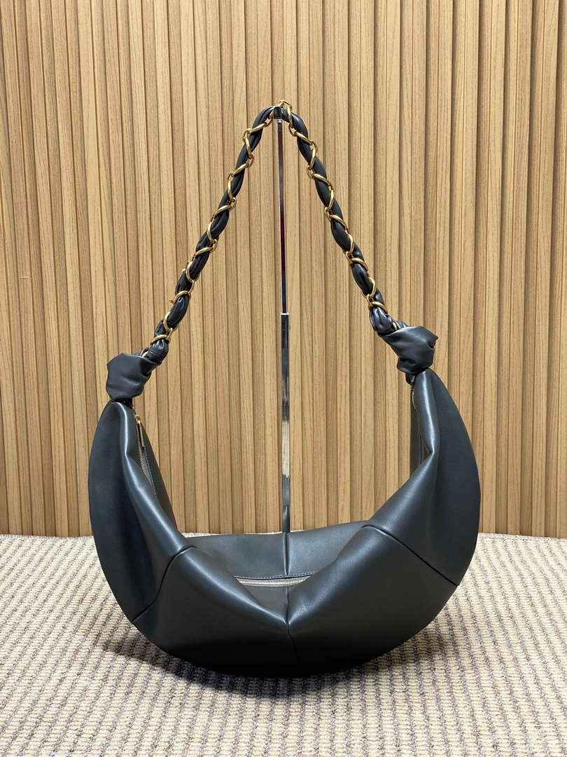 Saint Laurent 862210 YSL AMALIA hobo in lambskin Gray