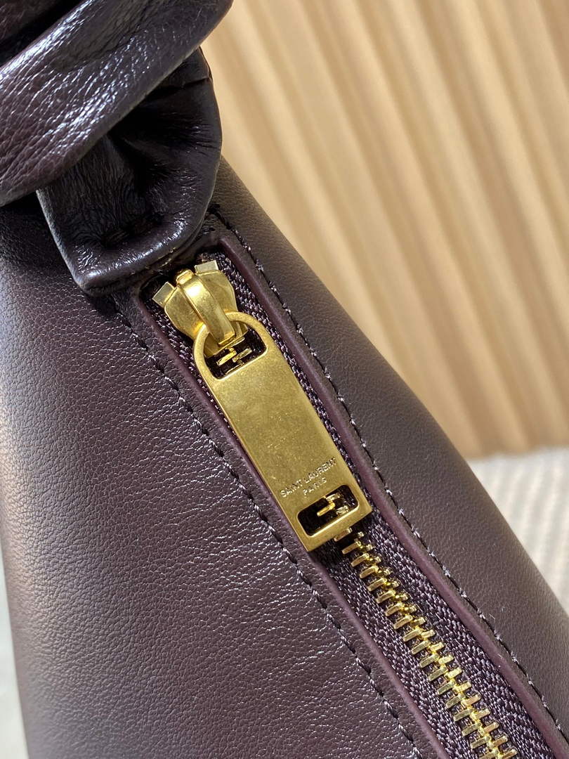 Saint Laurent 862210 YSL AMALIA hobo in lambskin Coffee