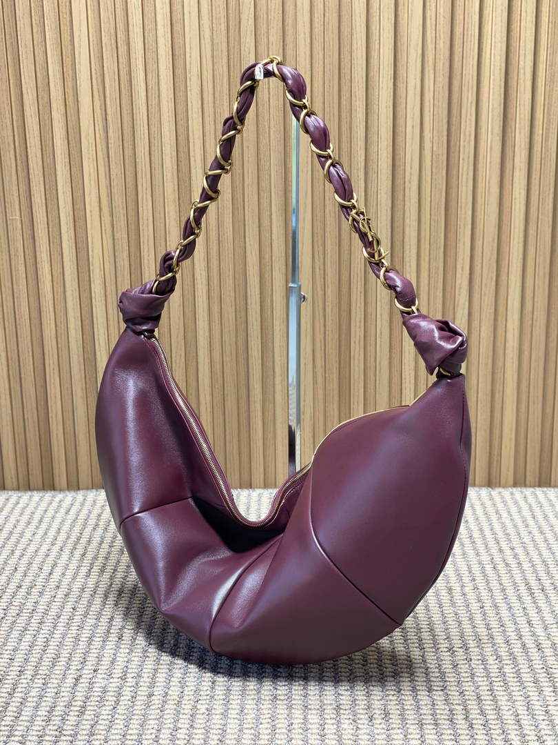 Saint Laurent 862210 YSL AMALIA hobo in lambskin Wine Red