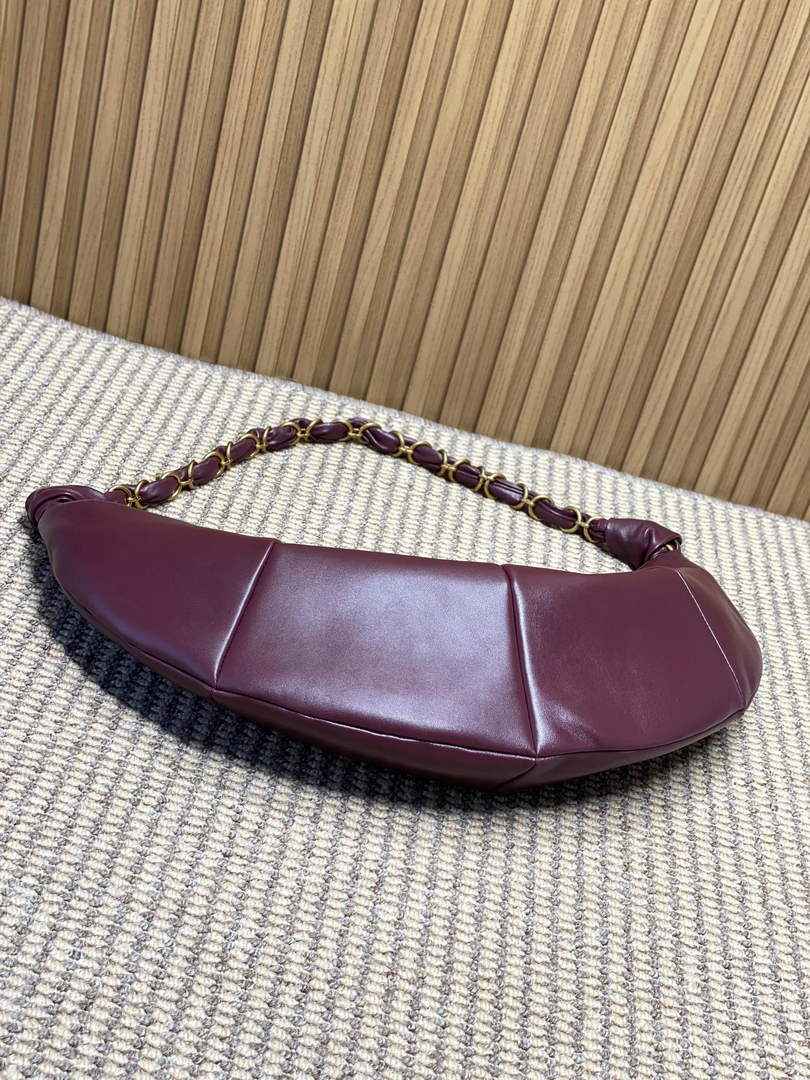 Saint Laurent 862210 YSL AMALIA hobo in lambskin Wine Red